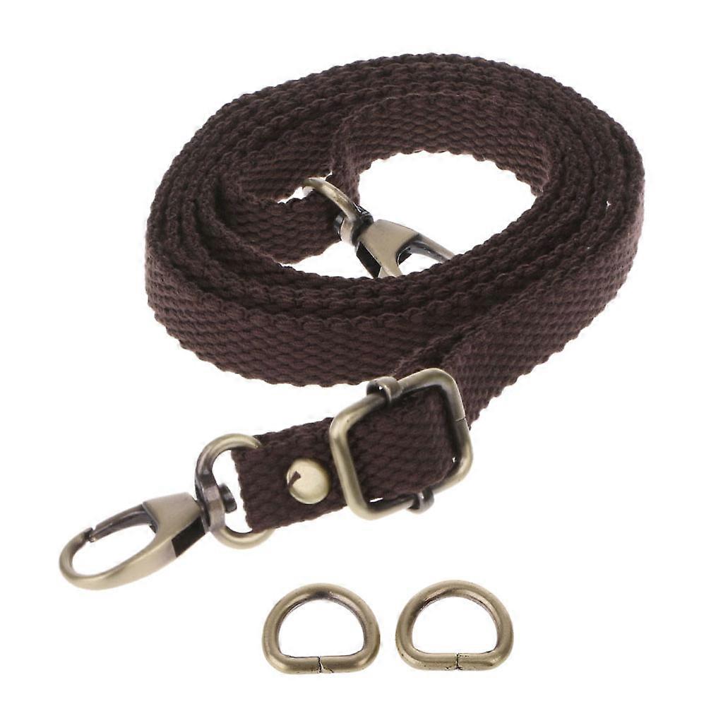 Adjustable Canvas Travel Shoulder Strap Bag Handle Crossbody Handbag Replacement  coffee