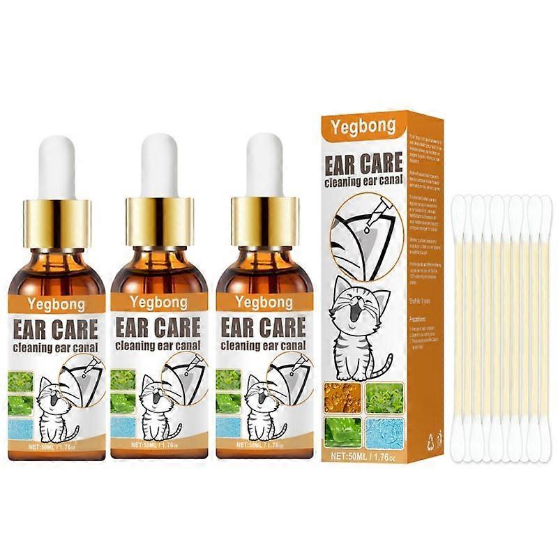 3 قطع منظف الأذن للقطط ، حليب الأذن ، زيت حليب الأذن ، قطرات الأذن عث الأذن ، مضاد للحكة ، الإيماءة ، العث والشوائب