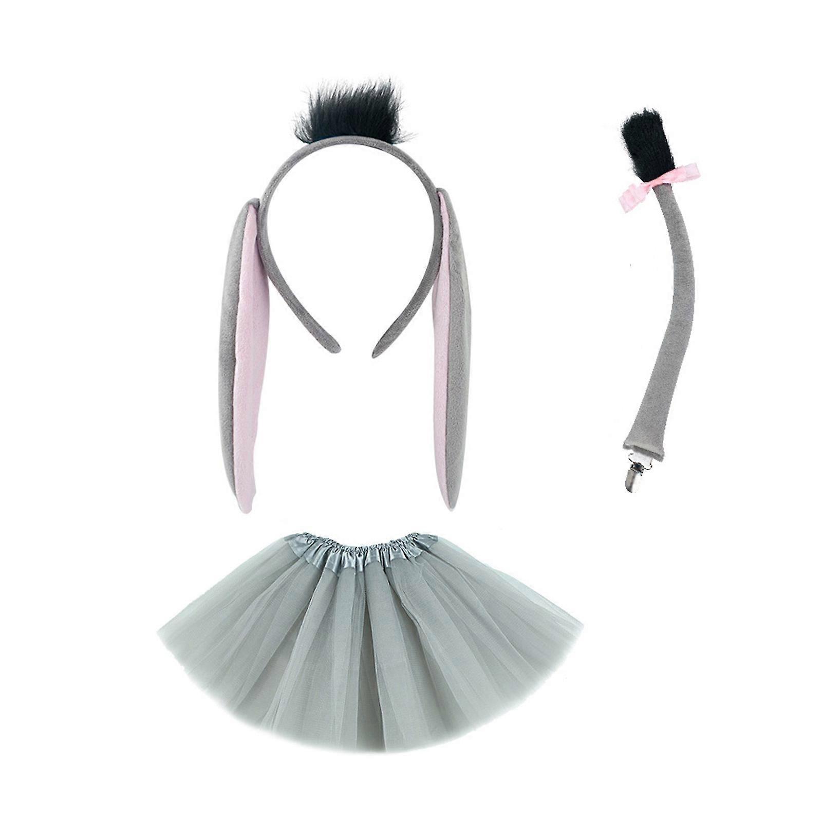 ロバの尻尾蝶ネクタイ手袋とヘッドバンドハロウィーンの動物は子供の誕生日のコスプレのための衣装をドレスアップします