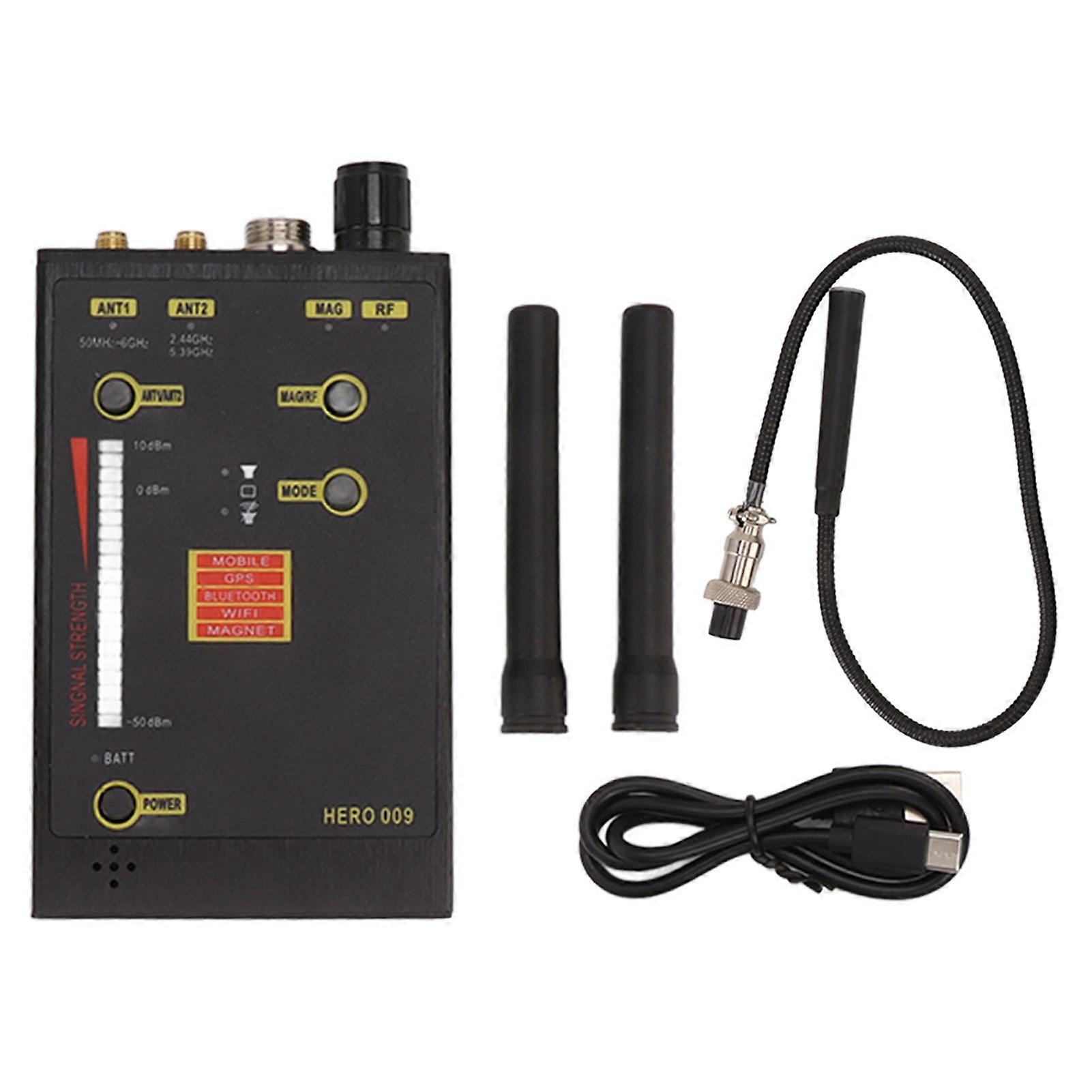 Professional High Sensitivity RF Signal Detector 50MHz-5.4GHz Portable Listening Device for Car Travel Hotel