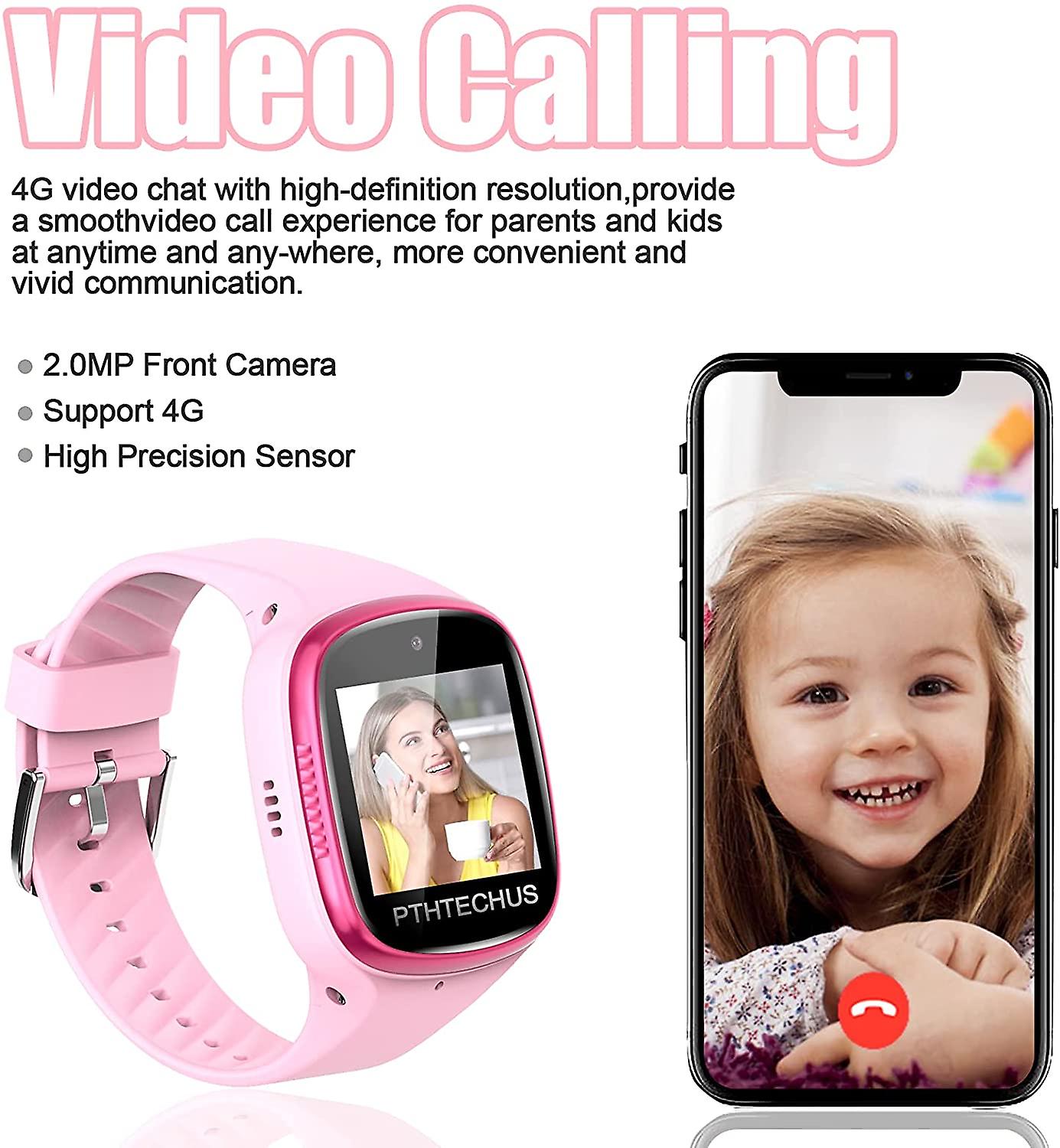 4g Children's Watch Phonechildren's Smart Watch, With Wifi(pink