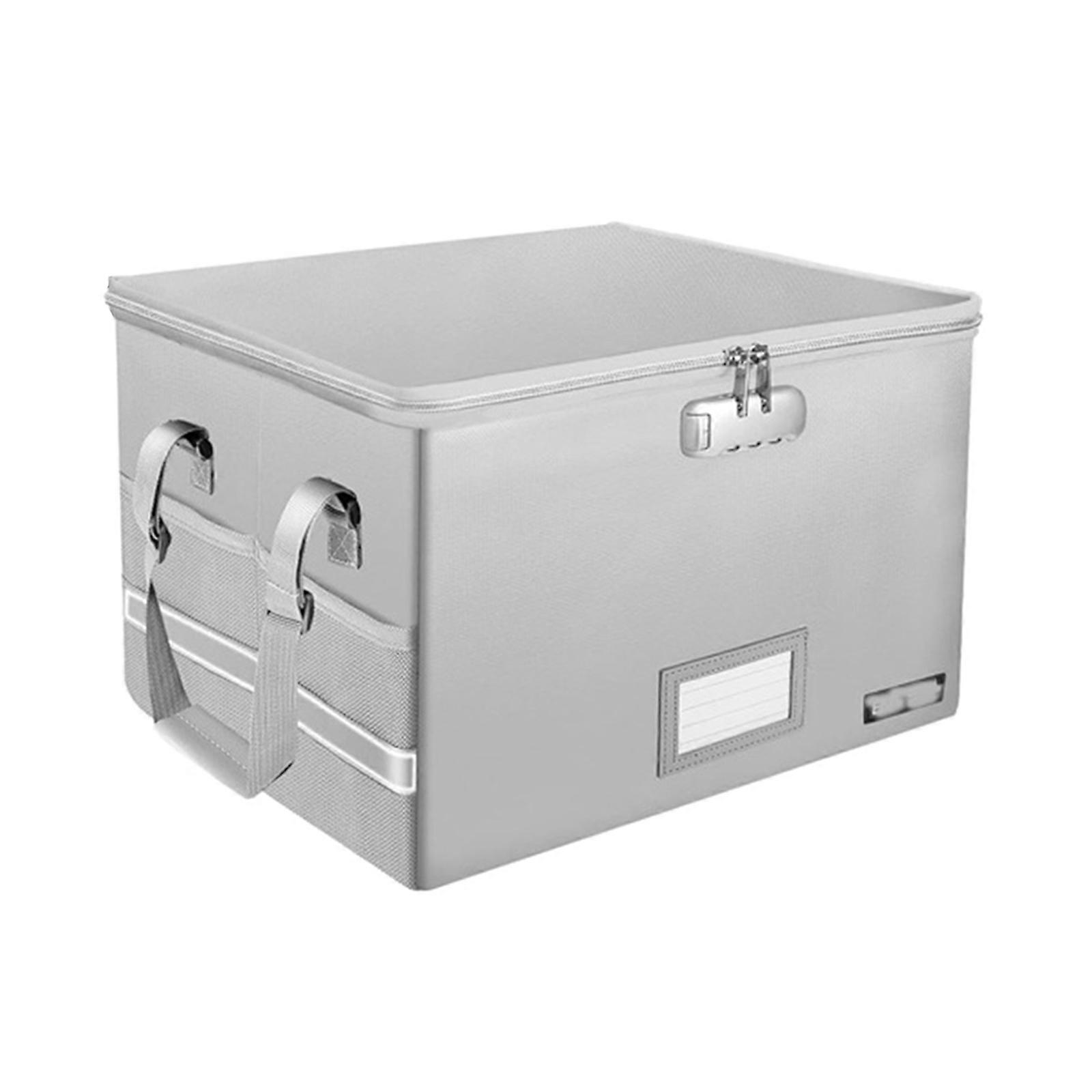Fireproof Document Box Folding Fireproof File Box with Lock File Folder Organiser for Letter Legal Folder Document File