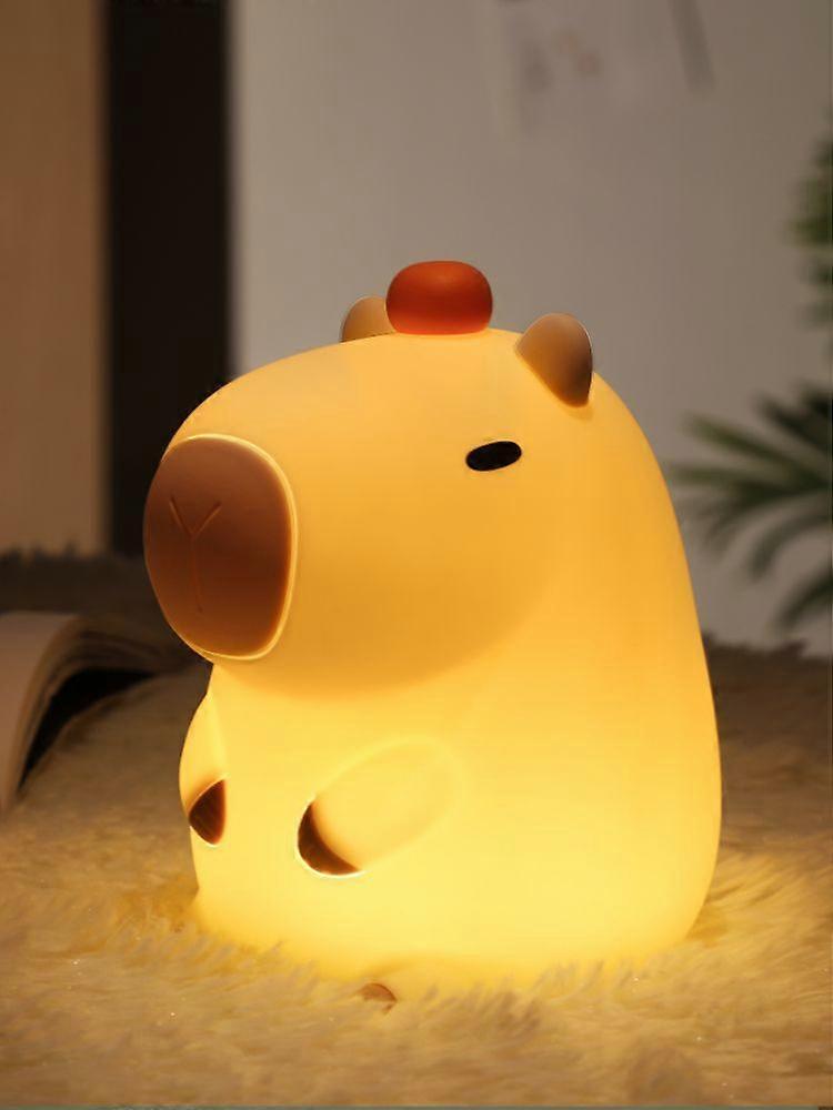 Capybara Cartoon Silicone Night Light, USB Rechargeable, for Kids Room Decor, Children's Gift with Timers and Adjustable Brightness