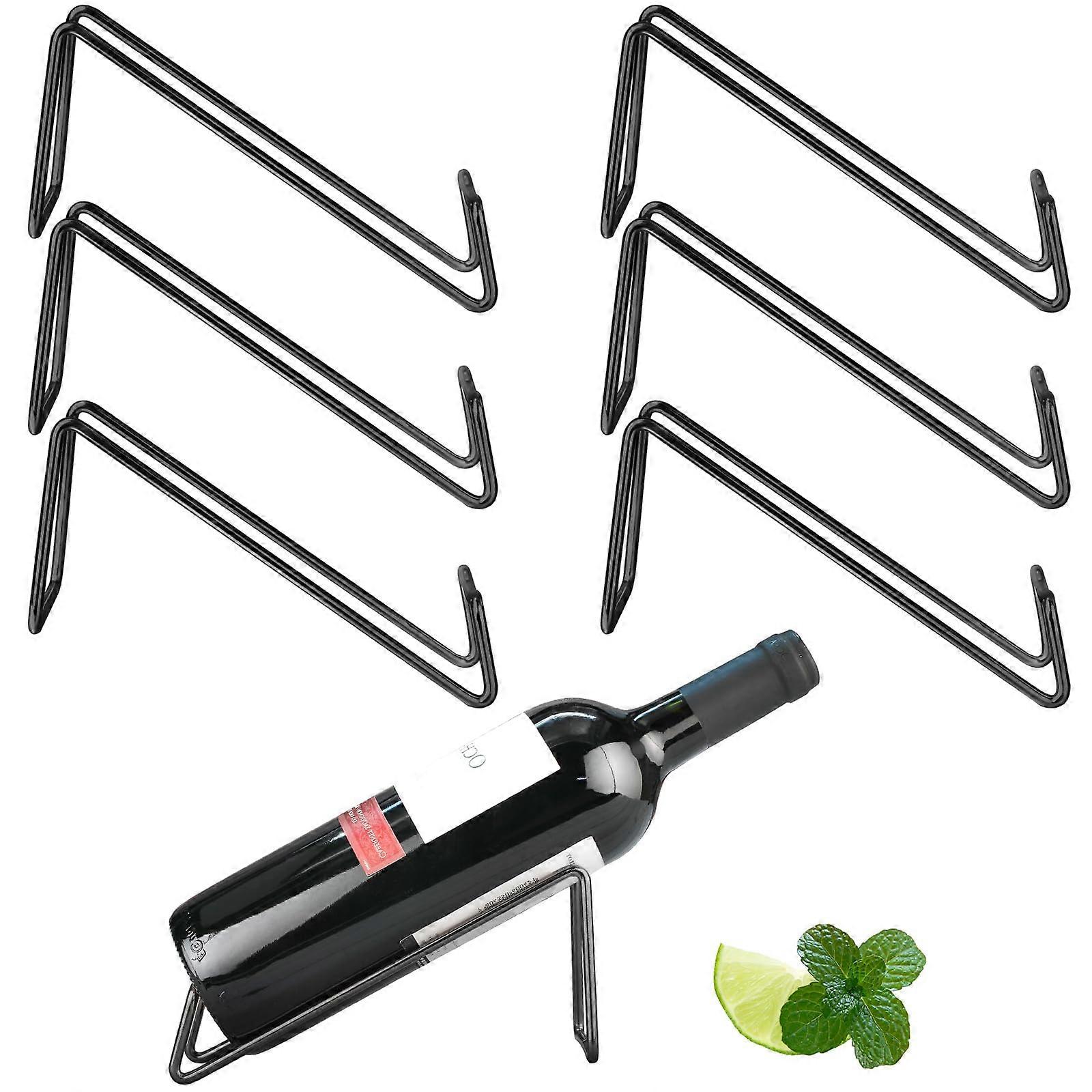 Stainless Steel Single Bottle Wine Rack Set of 6 - Stylish Countertop or Dining Table Wine Bottle Organizer