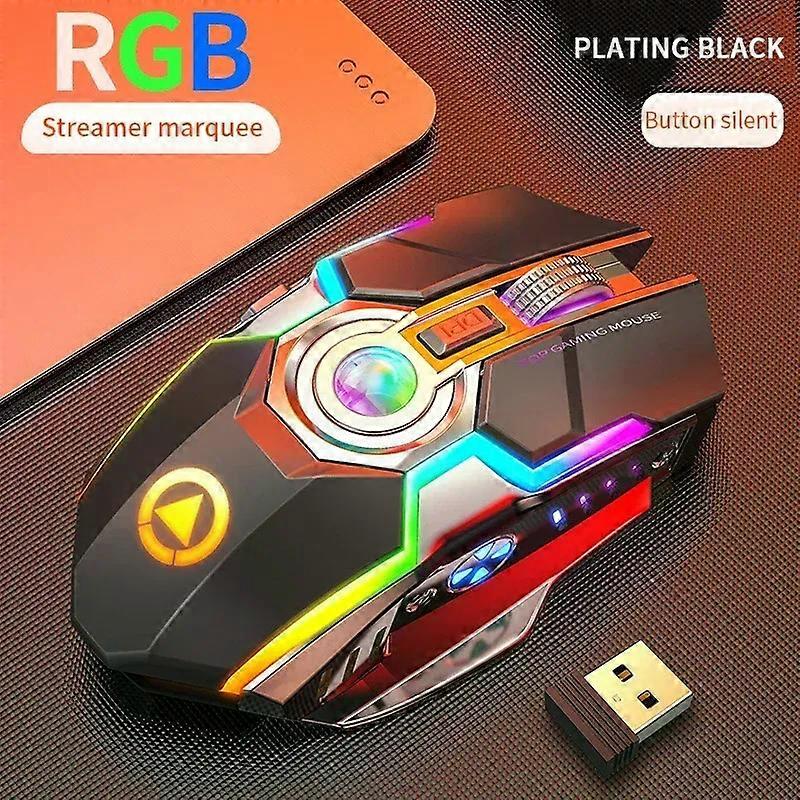 Wireless Gaming Mouse Rechargeable Computer Mouse Silent Ergonomic 7 Keys RGB Backlit For PC Computer Game Dota 2 Fortnite