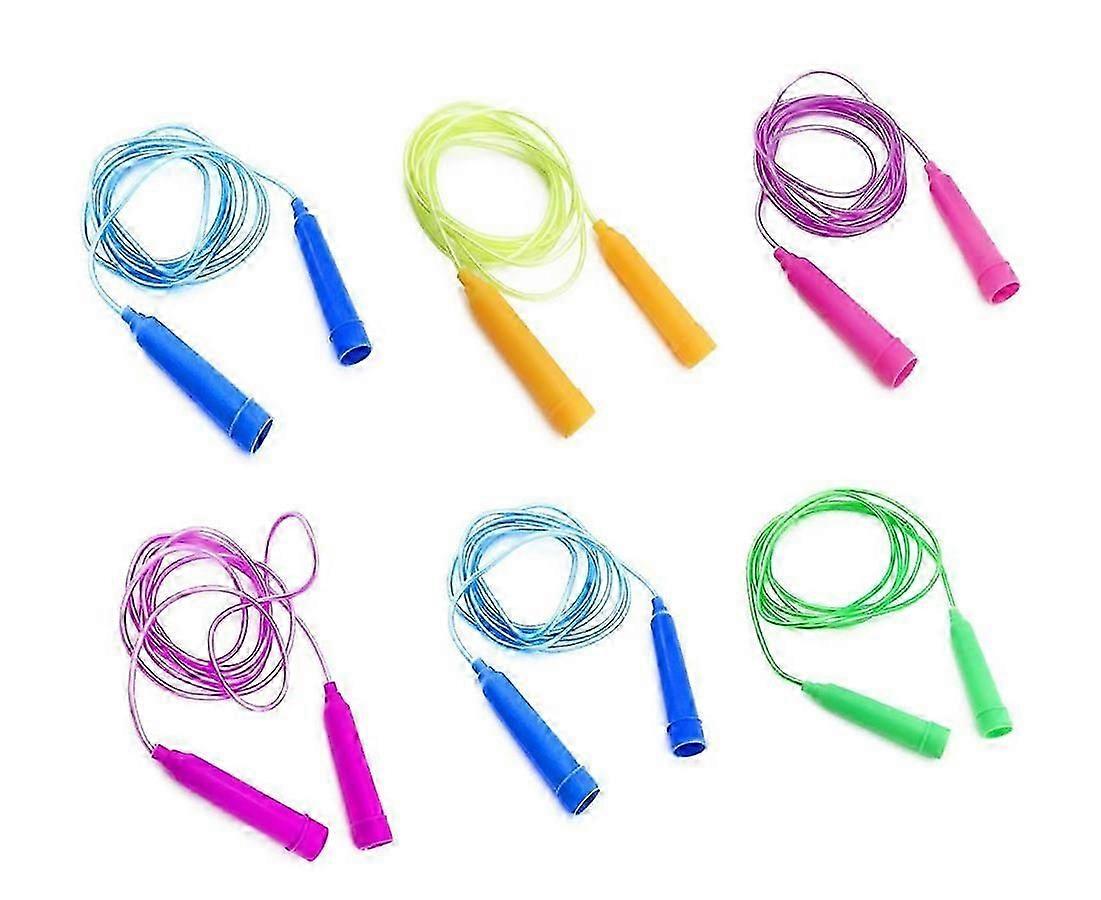 Set of 6 Jump Ropes Assorted Colors for Kids Age 5-10 Year Old