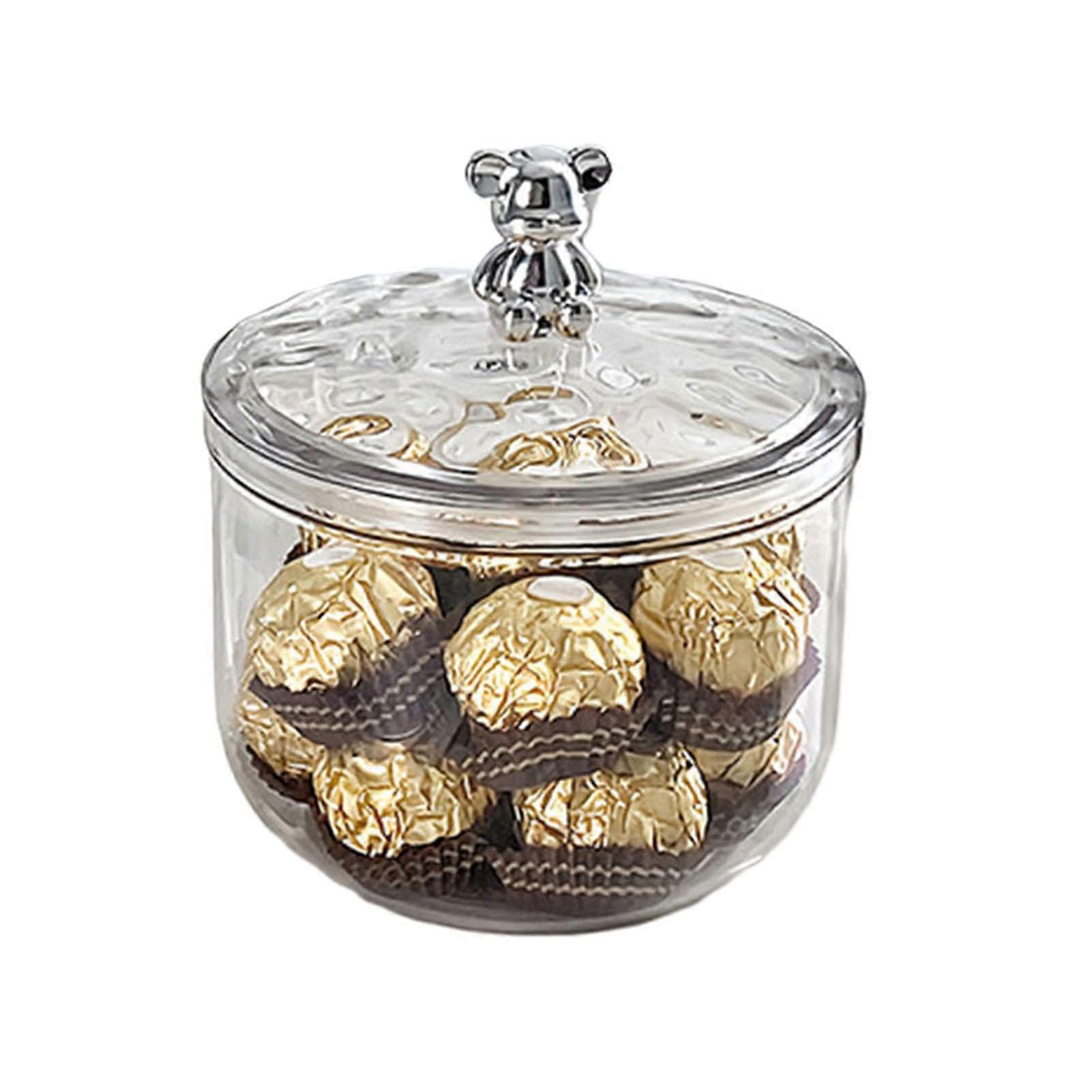 Candy Jars Airtight Bear-Handle, Clear Apothecary Canisters 900/1400ml For Cookies Nuts Cereal Tea Leaves Storage