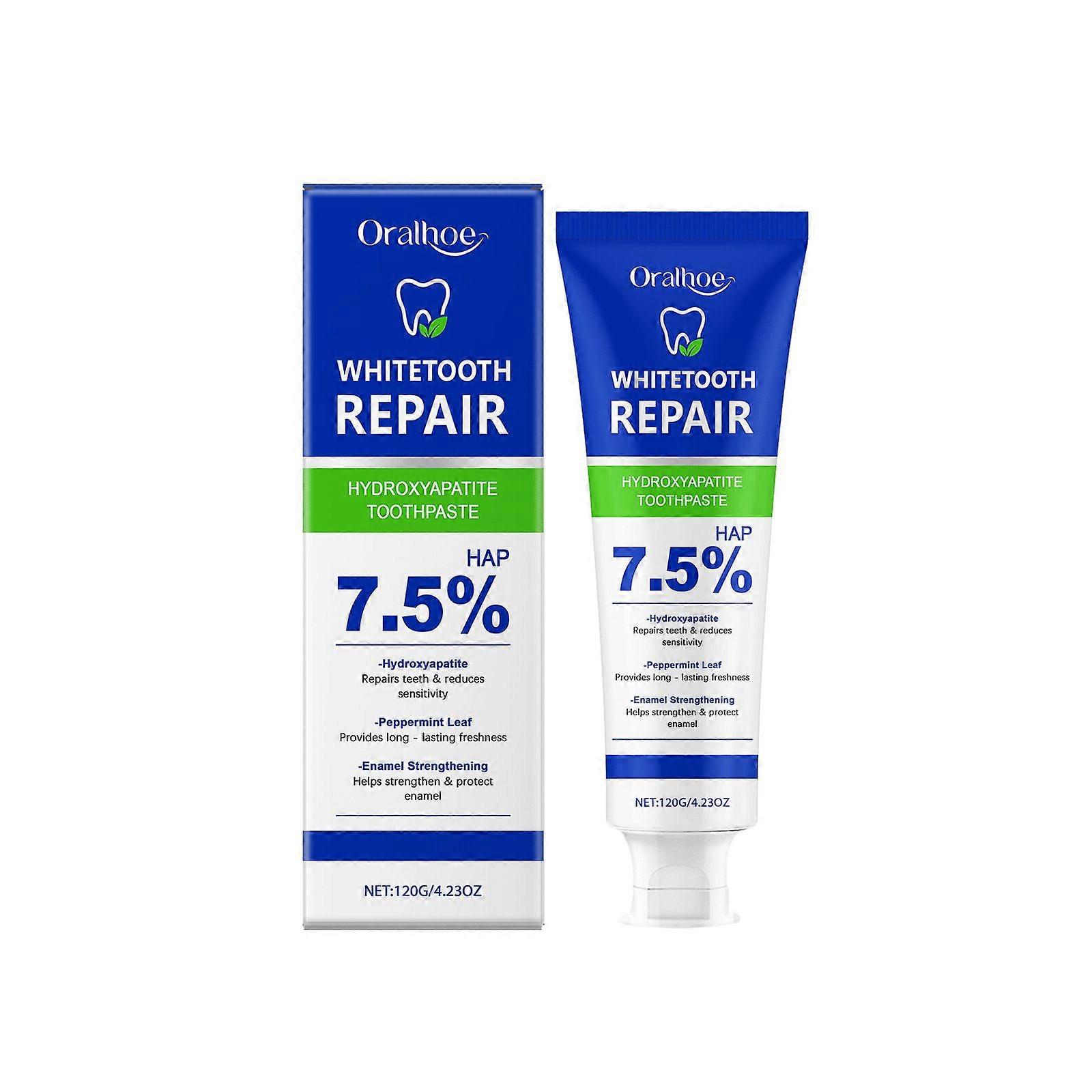 Hydroxyapatite Toothpaste, Fluoride-Free Toothpaste, Mint Flavour, Gentle Whitening, Refreshes Breath, Strengthens Tooth Structure, Prevents Tooth Dec