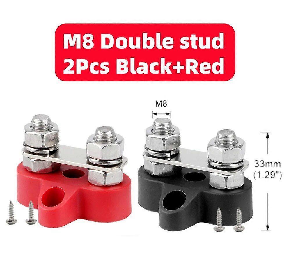 M6 M8 M10 Terminal Block Studs Bus Bar 5/16\" 1/4\" BusBar Positive Negative Heavy Duty Power Distribution Stud for Truck RV Boat