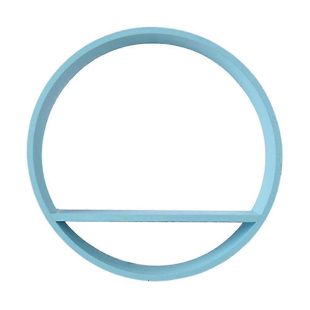 Durable Blue Solid Wood Wall Mounted Shelf - Stylish Storage Rack for Home Decor & Organization