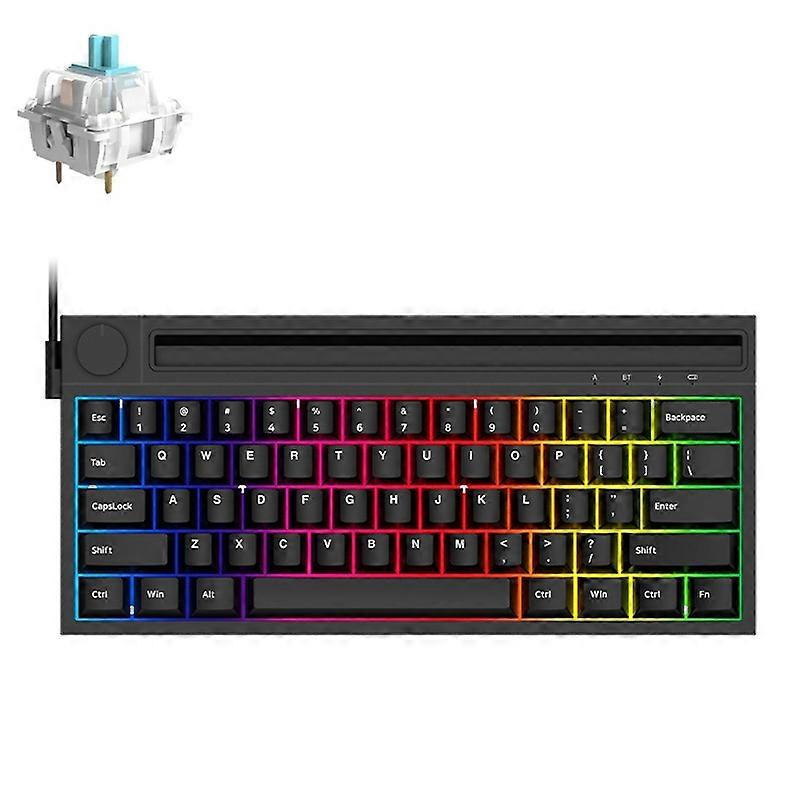 Ajazz K620T 62 Keys Bluetooth Wireless Dual Mode Mechanical Keyboard, Style: Blue Shaft (Black)