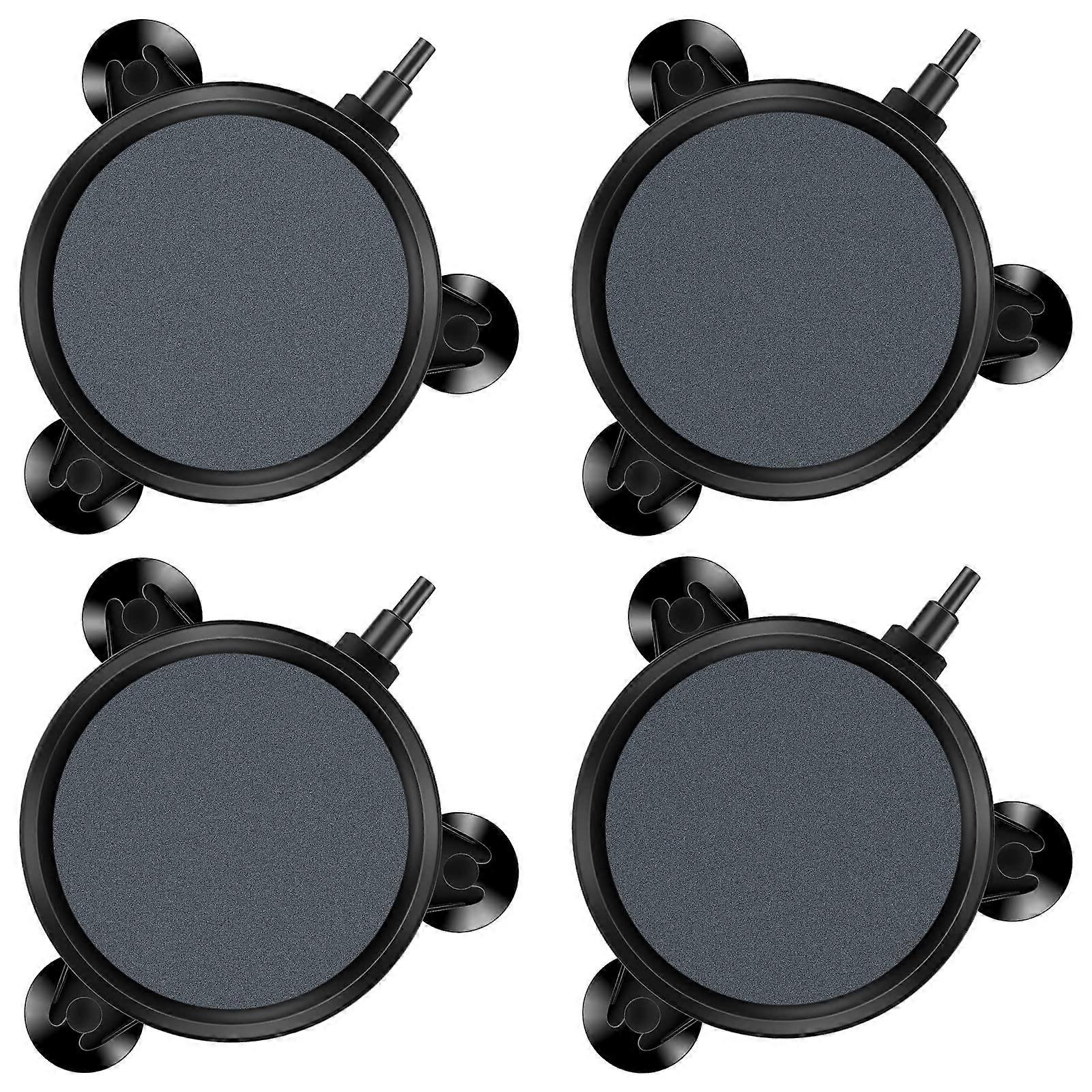 Aquarium Air Stone Disc Bubble Diffuser 4 Inch for Fish Tanks Ponds DWC Reservoirs Compatible with Air Pumps - 4 Pack