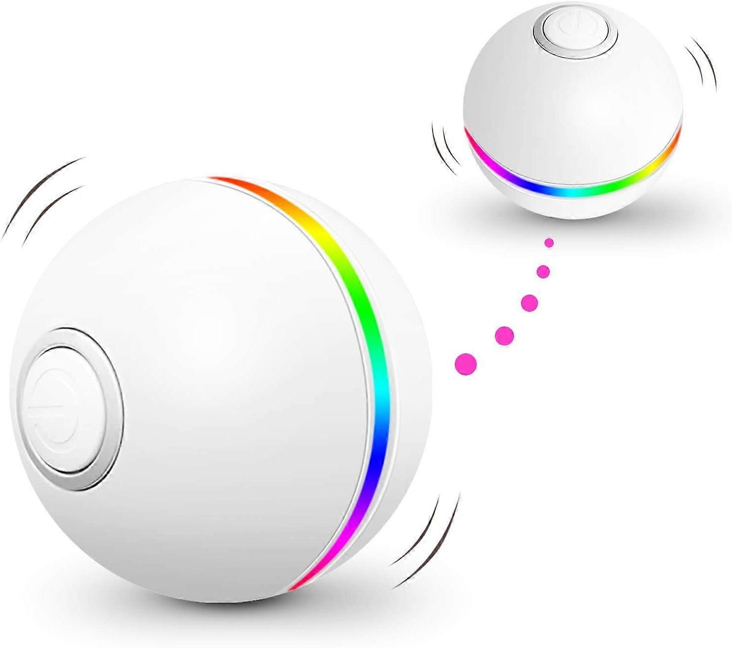 Interactive Cat Toy Ball with LED Lights - 4th Generation (White)