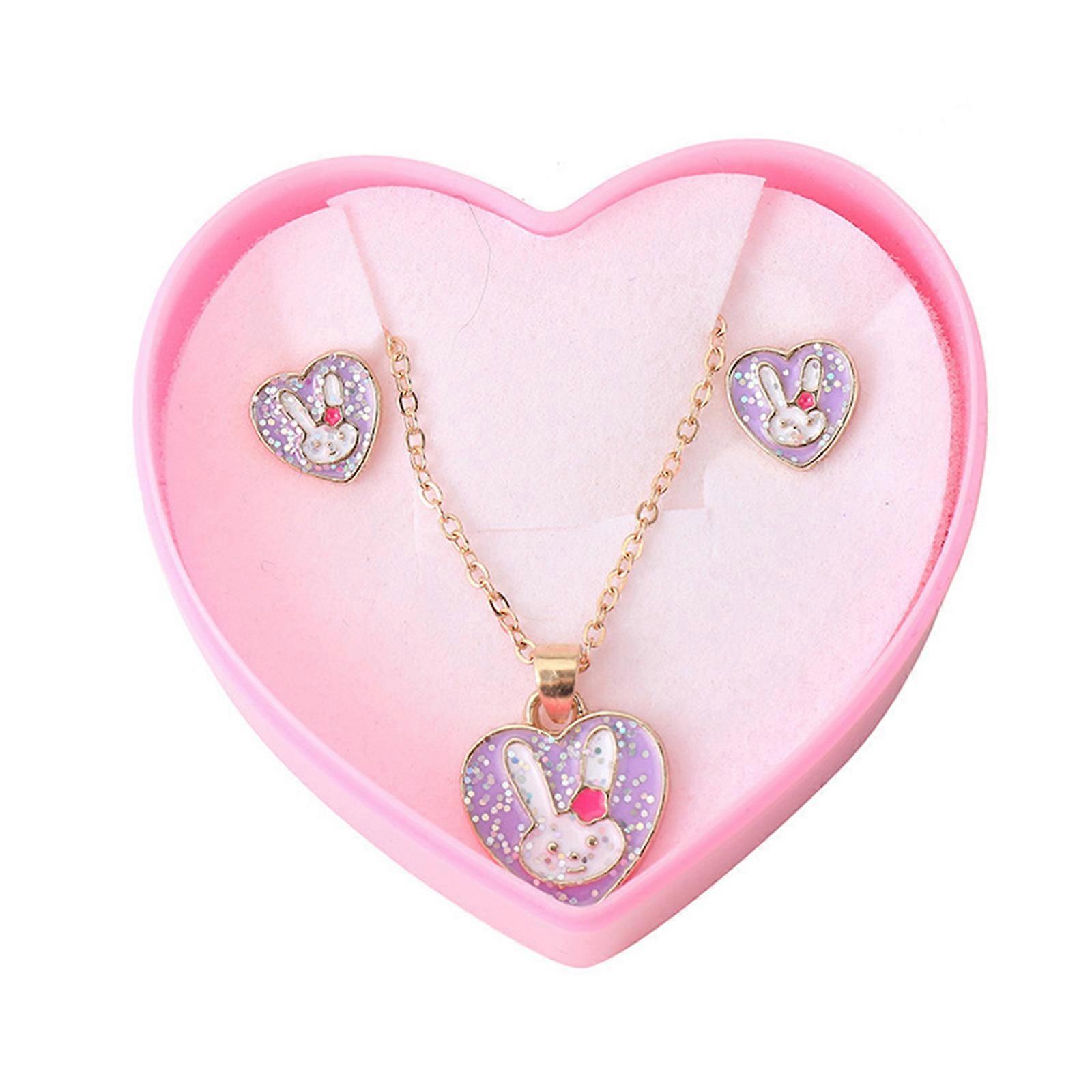 Stylish Rabbit Themed Necklace and Earring Set Portable Accessory for Gifting or Personalize Use Sturdy and Comfortable