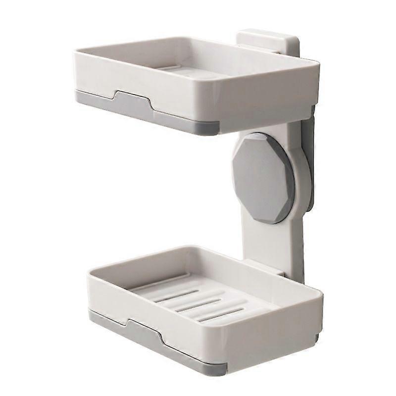 Double Layer Soap Dish Wall Mounted Self Adhesive