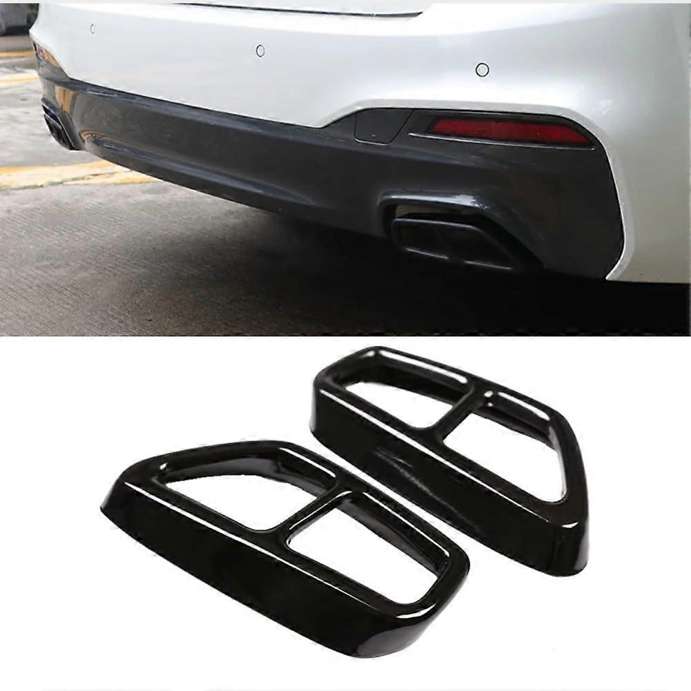 Stainless Steel Exhaust Tail Pipe Cover For BMW 5 Series G30 G32 G31 And 6 Series GT 2018 2019 2020 2022 Black
