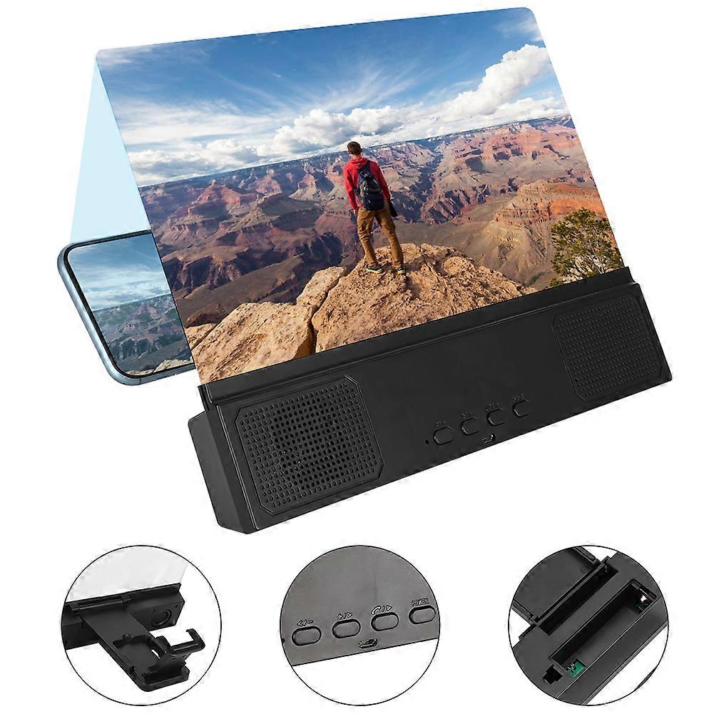Universal 12in Mobile Phone Screen Amplifier with Bluetooth Speaker
