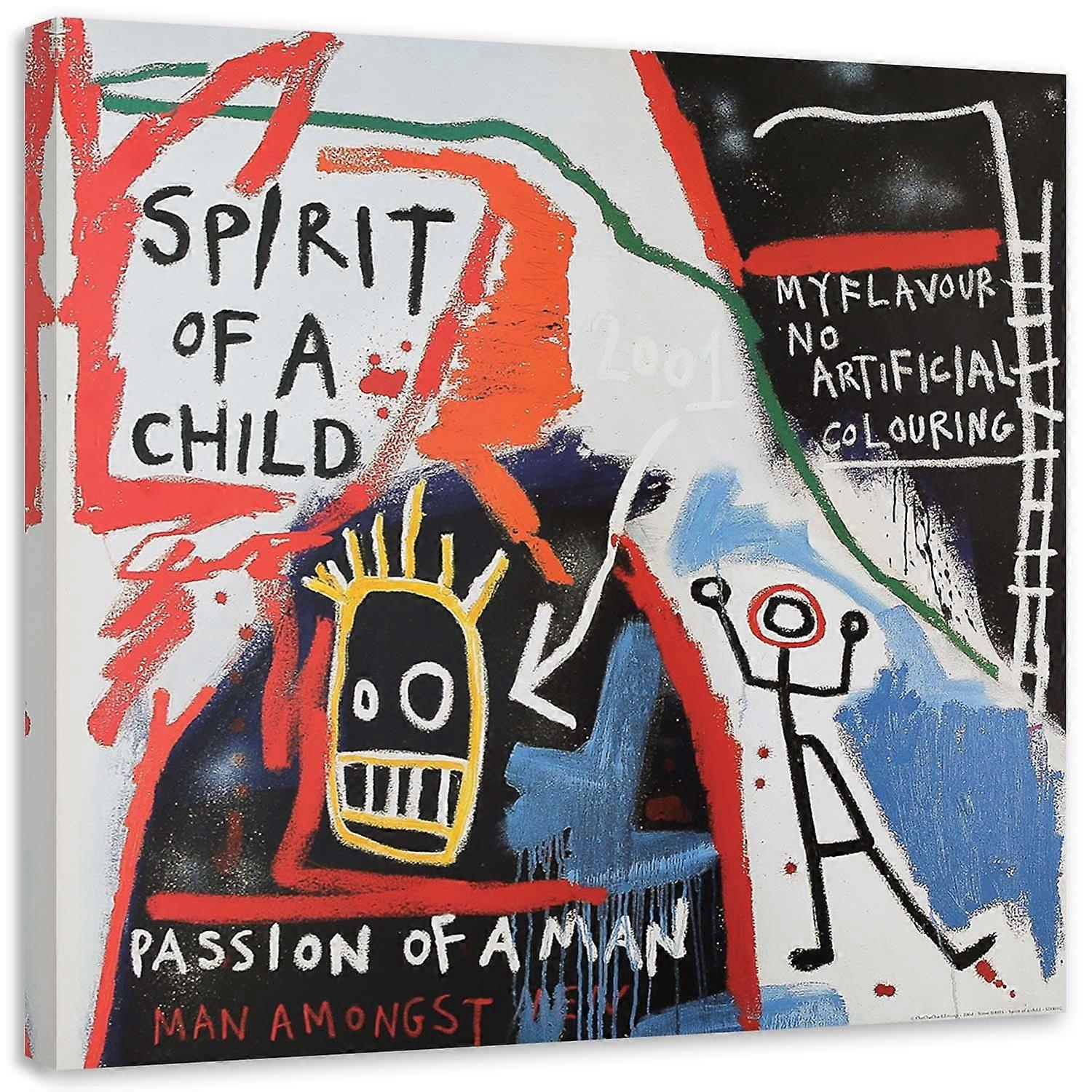 Wydruk na płótnie, Kolorowe rysunki i napisy - 30x30