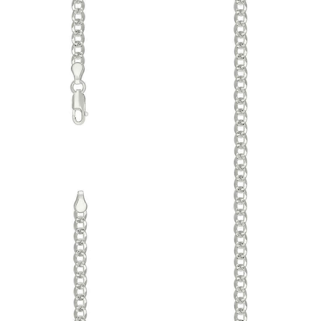 925スターリングシルバーソリッドパヴェスーパーフラットコンフォートカーブチェーン-シルバー4.7mmブレスレットリンク-女性と男性のためのブレスレット - レン