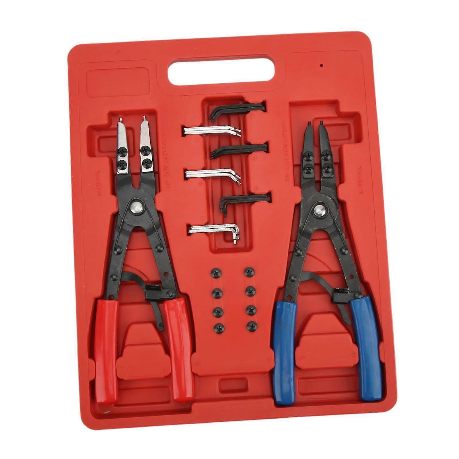 2Pcs Internal and External Snap Ring Pliers Spring Ratchet Circlip Pliers