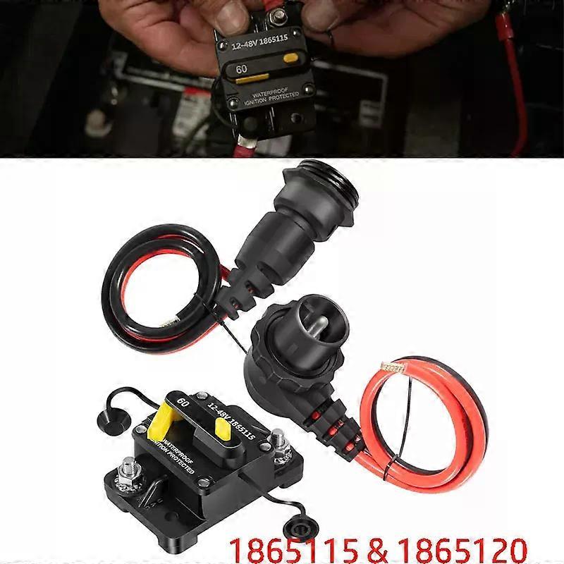 Plugue e Receptáculo do Motor de Trolling MKR-28 1865120 & Disjuntor MKR-27 60 AMP 1865115 Adequado para Minn Kota Motors 12/24/36V/48V