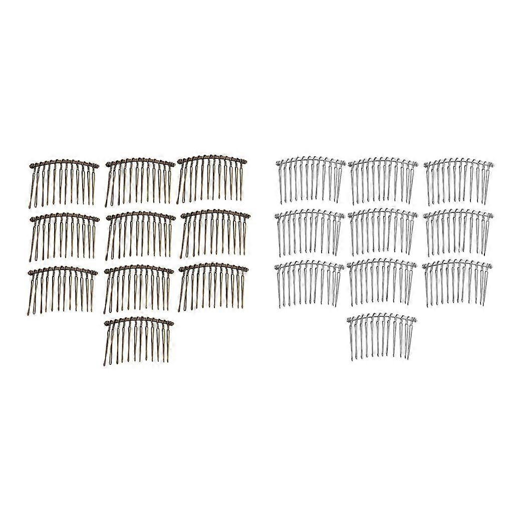 20kpl DIY tyhjät metalliset hiusklipsit sivukampa 12 hampaan hiustarvikkeet 2 väriä