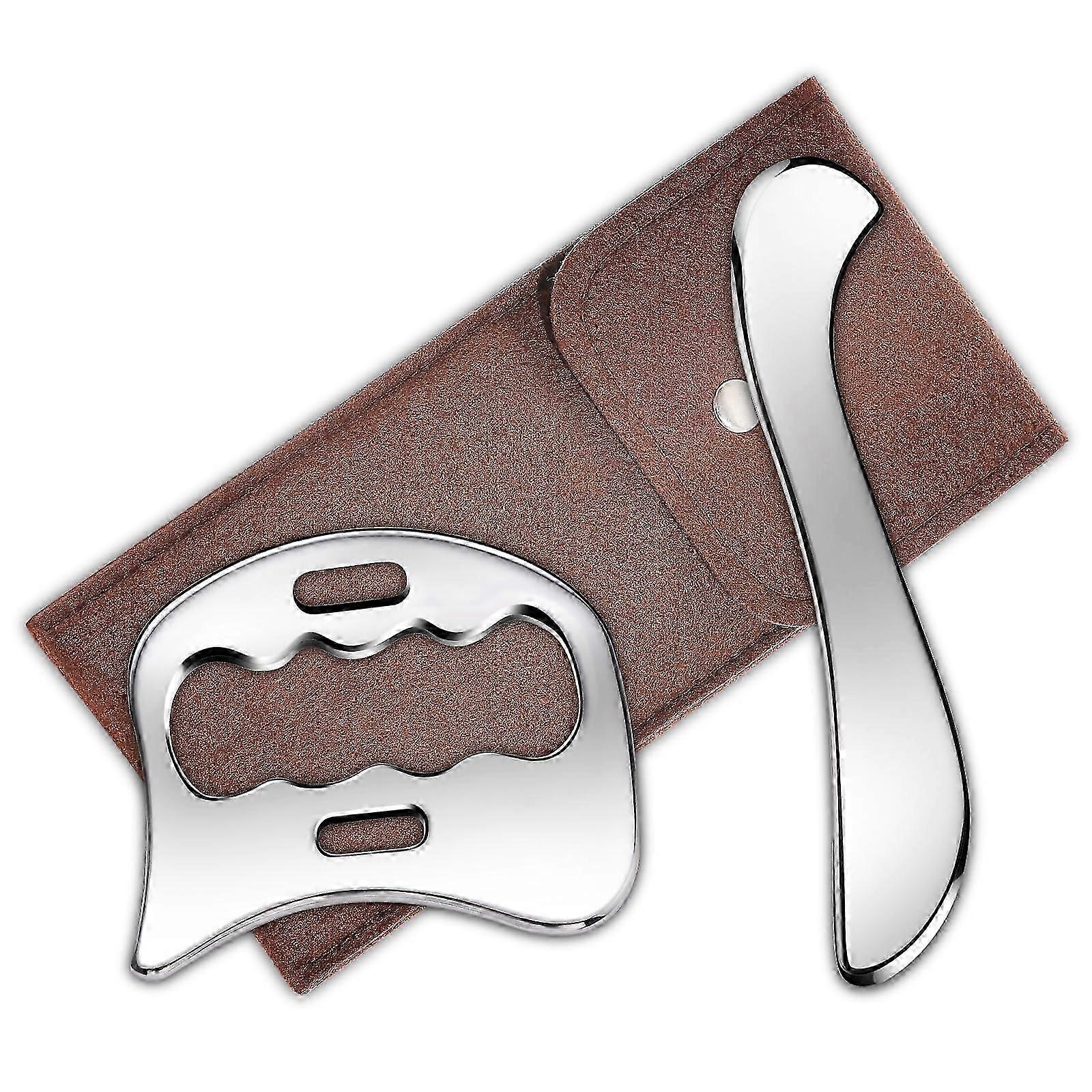 2025 ​2-in-1 Stainless Steel Gua Sha Tool - Myofascial Therapy & Lymphatic Drainage Massager​