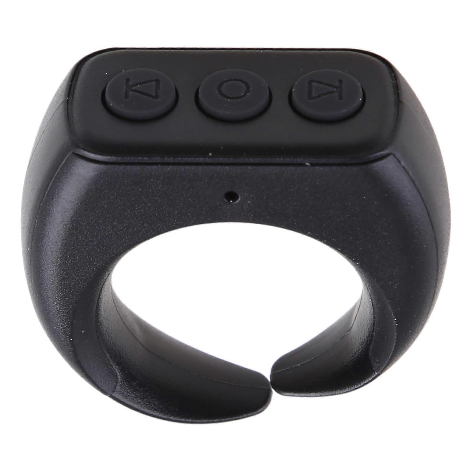 Multifunctional Remote Control Ring Mobile Phone Bluetooth-compatible Fingertip Flipping Device Mini Video Controller  Black