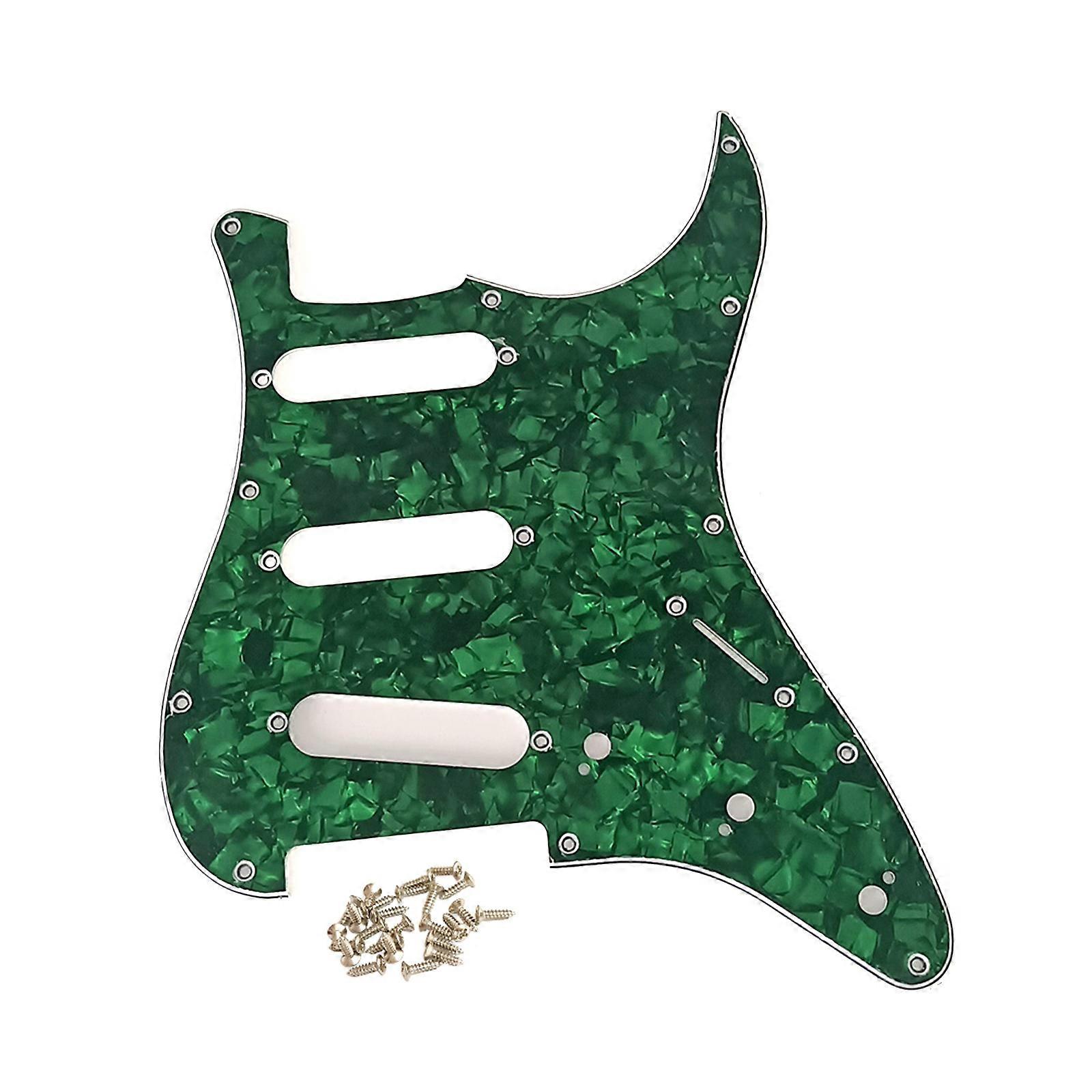 11 trous Guitare Basse Pickguard 3 plis Scratchplate Instrument de musique Standard Mudguard Guitare Basse 6 Cordes Modèle Guitare vert perle