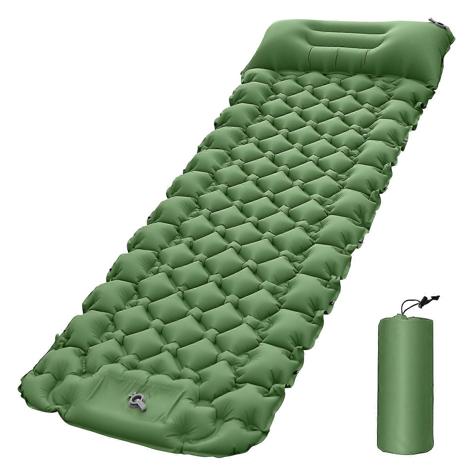 Almofada de dormir inflável portátil com bomba embutida Design compacto Fácil de inflar Material durável à prova d'água Leve e confortável para