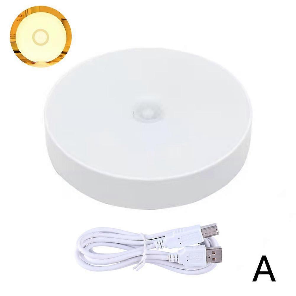 LED Push Button Light USB Rechargeable Wireless Wall Cabinet Stair Night Lamp