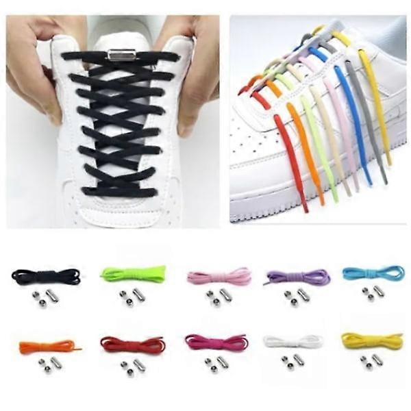 10 pairs of elastic shoelaces, multiple colors, fashionable matching