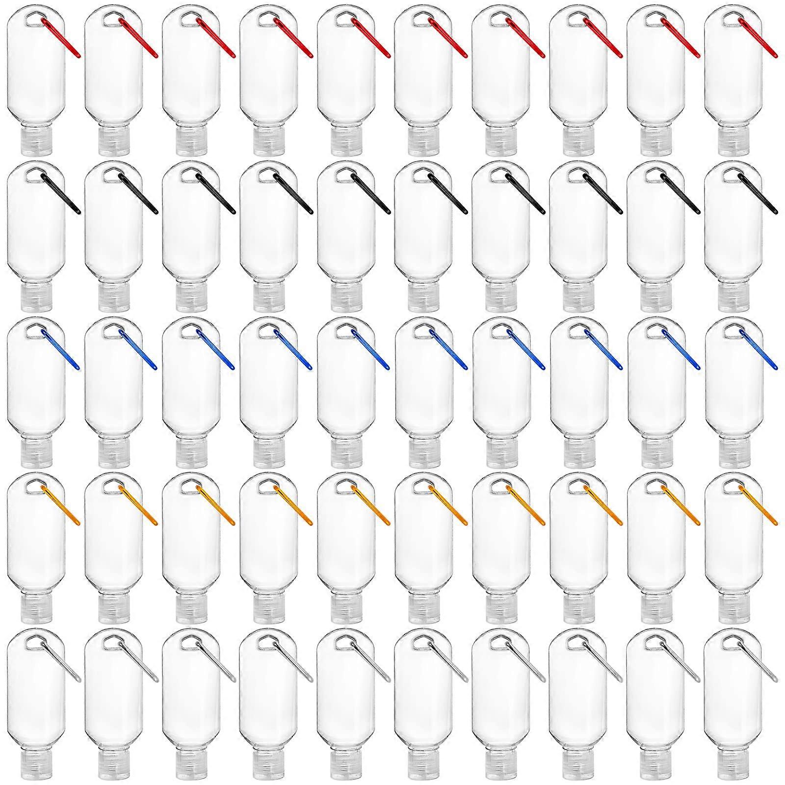 50 Plastic Travel Squeeze Bottles, 2 oz Empty Hand Sanitizer Bottles, Leak Proof