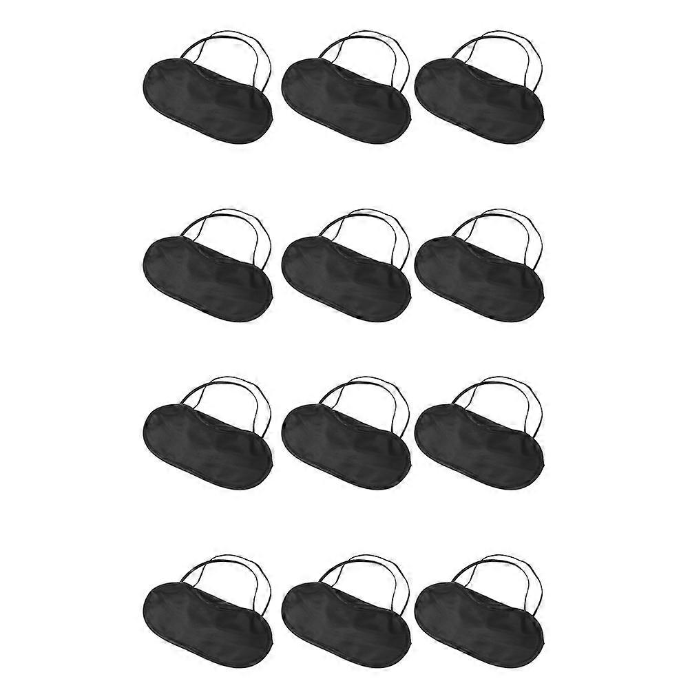 Elastic Eye Mask 12Pcs Black Sponge Eye Mask for Sleeping Use Featuring Light-Blocking Design