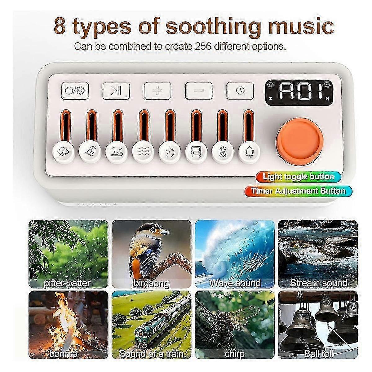 2025 newWhite Noise Machine with Bluetooth Speaker - 8 Sounds & 12 Color Night Light 2025