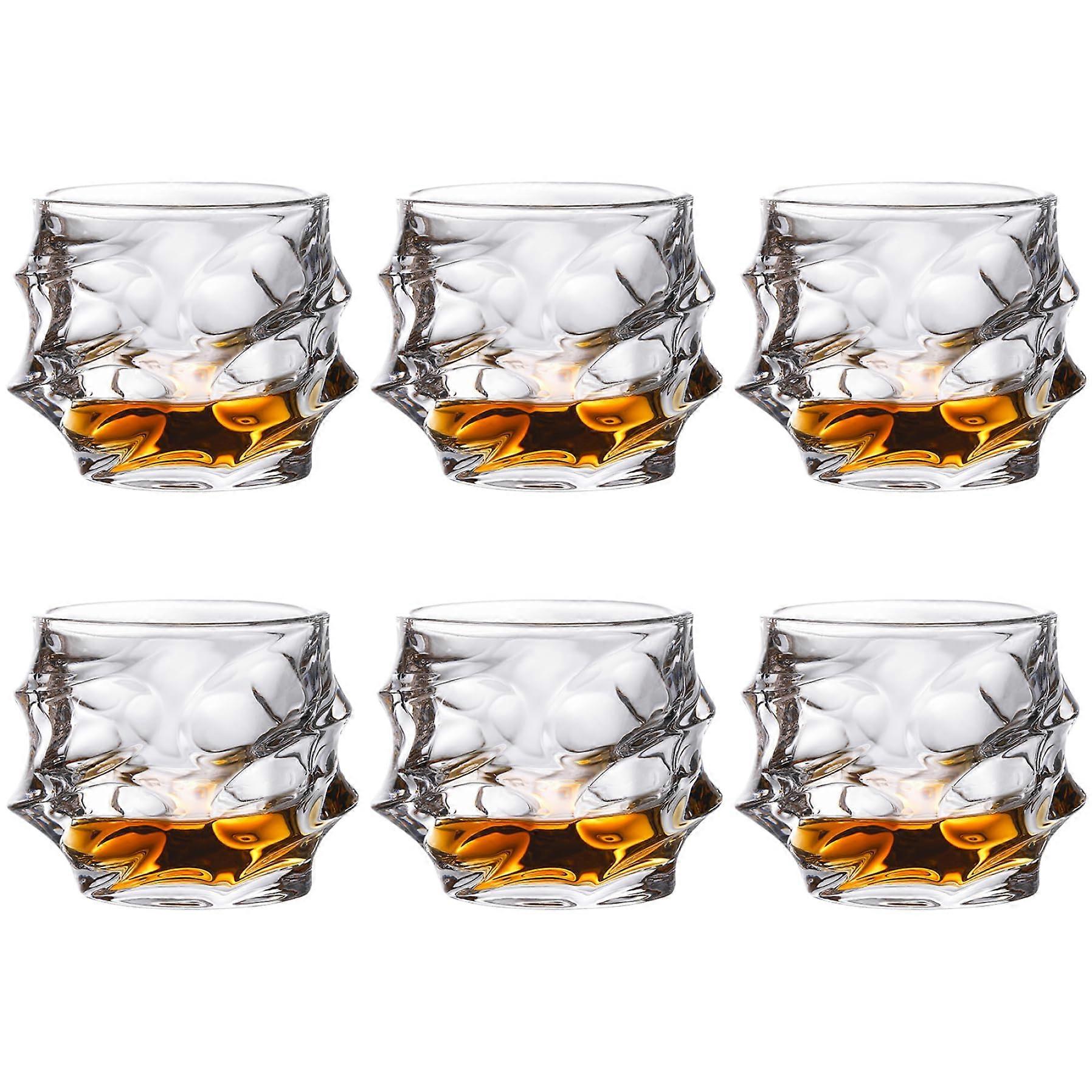 Cocktail Glasses Crystal Whisky Glasses 6 Pieces Twisted Shape 320 ml