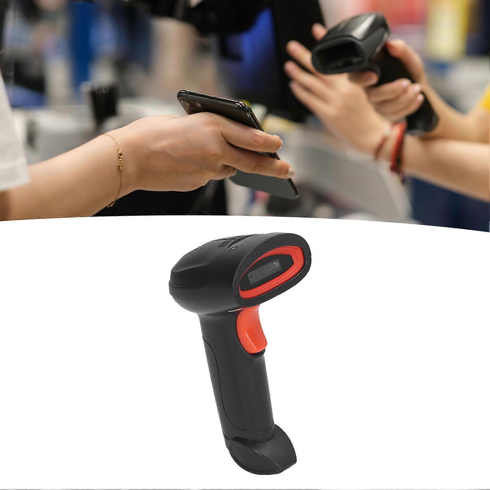 Wireless Barcode Scanner USB 2.4G and Bluetooth 1D Code Reader for Supermarket Express Warehouse 