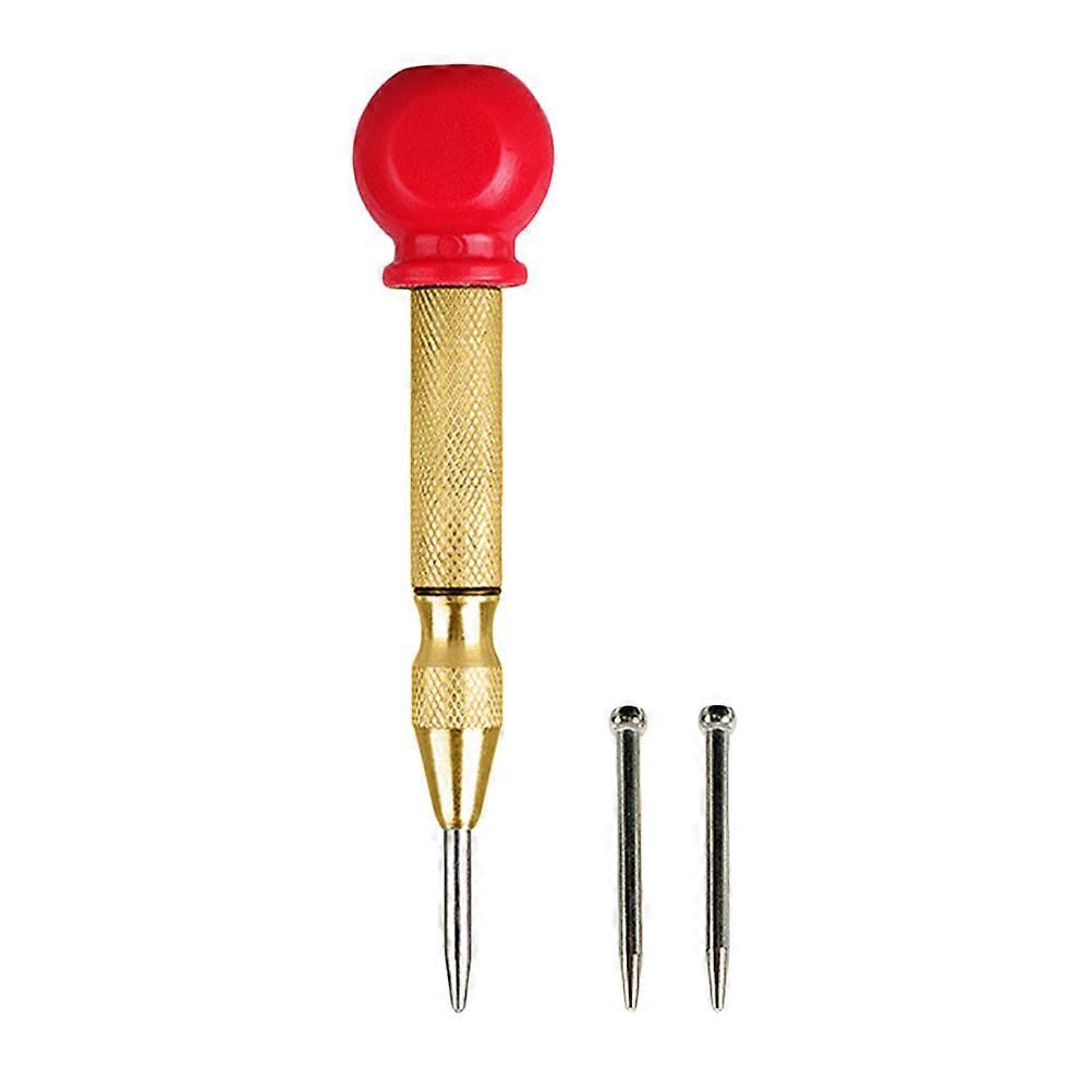 Impact Spring Loaded Puncher Semi Automatic Center Punch Mechanic Tool Steel Material Cushion Cap 3Pcs