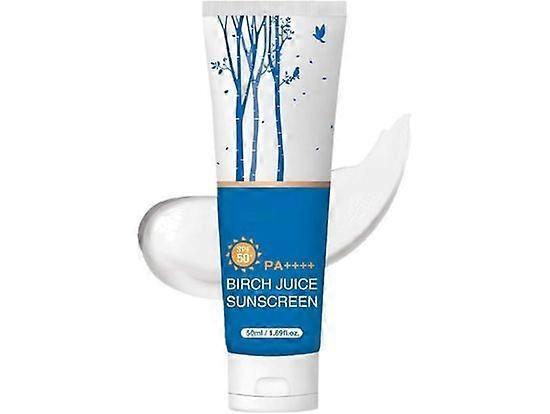 Birch Juice Moisturizing Sunscreen,Strong UV Protection,SPF50+ Birch Juice Hydrating Essence Face Sunscreen,Water Resistant & Non-Greasy