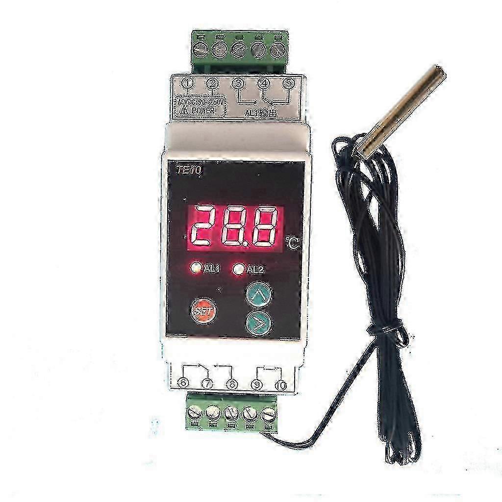 Temperature controller digital thermostat adjustable rail thermostat 2-way output temperature alarm controller Ac90~260v