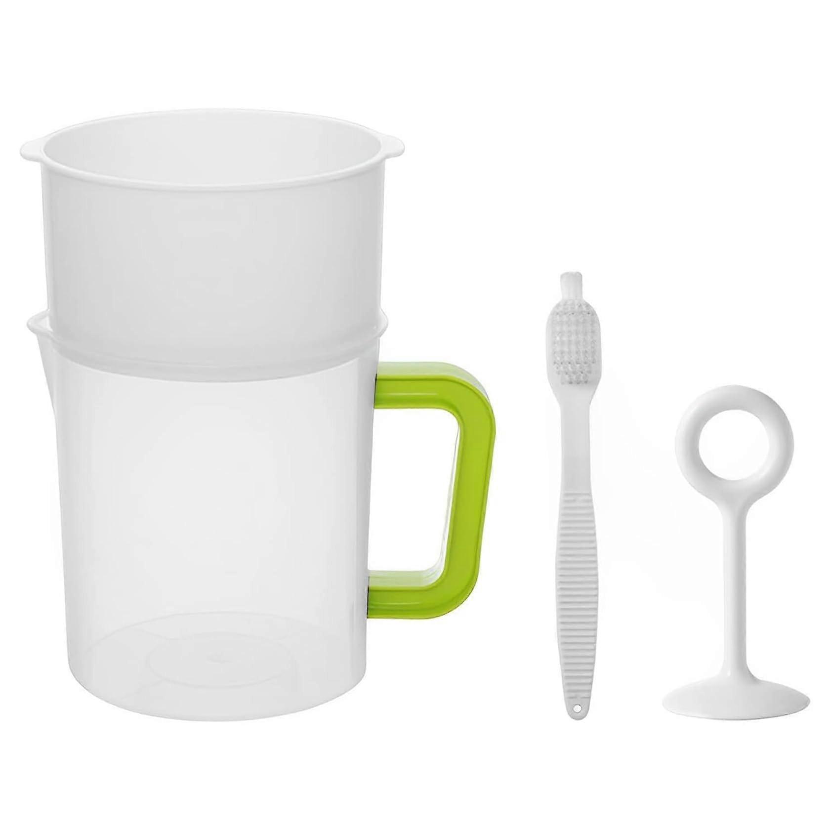 Nuss milk sieve, 1, 5l yogurt sieve maker with mixing limit, brush, food grade PP multiple use BPA, soy milk/juice/tea filter nut