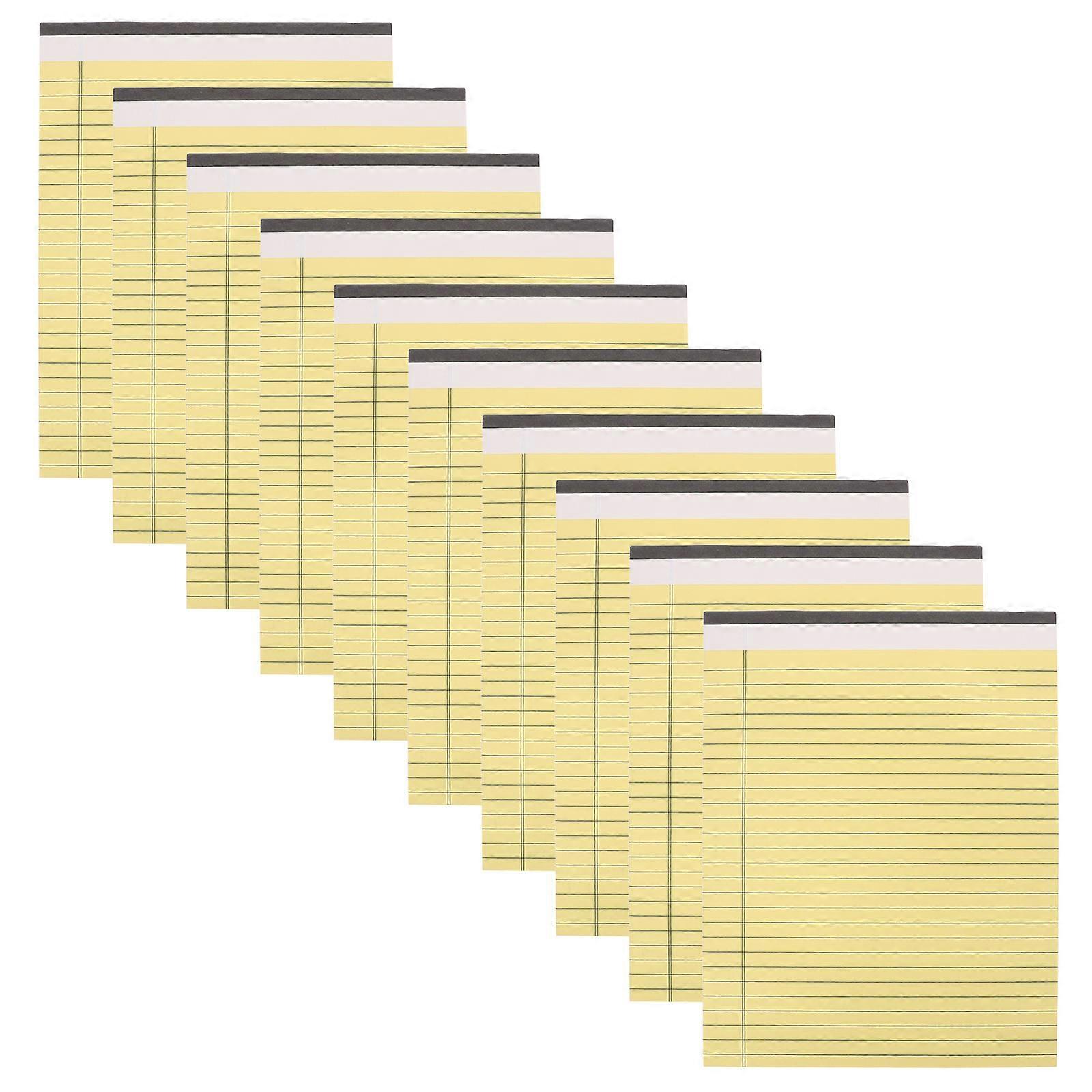 10 Pack Legal Pads, Tearable Double Sided Lined Memo Notepads, Yellow Paper for Office Note Taking
