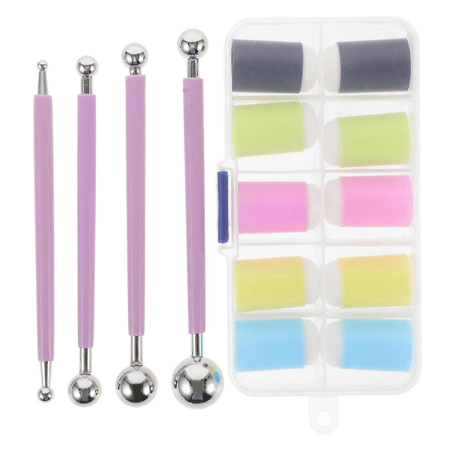 Finger Sponge Daubers Set Stamping Stenciling Painting Tools For Craft Projects Children 13.50X2.00X2.00CM 1Set