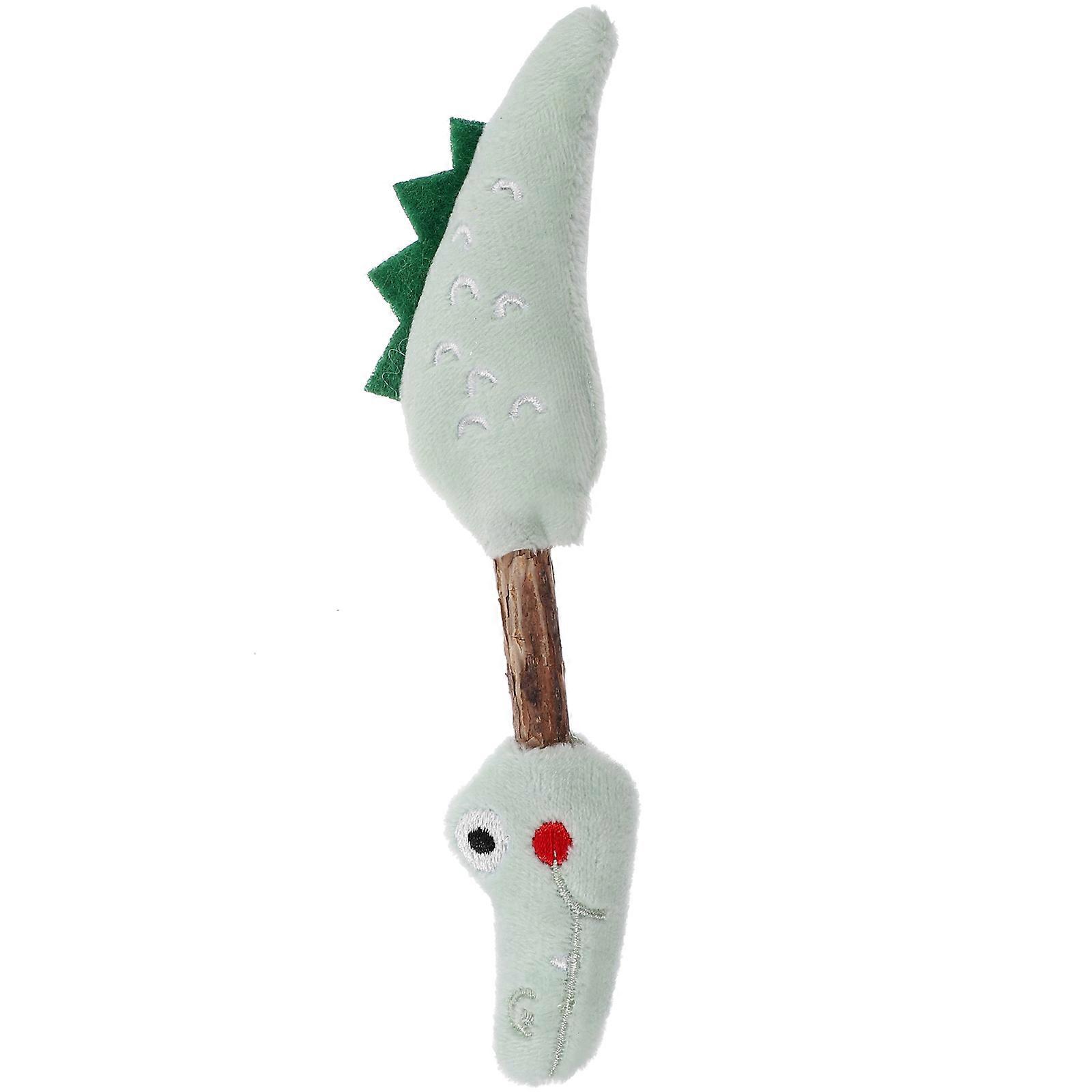 Care Cat Toy Interactive Design Plush Kitten Actinidia Polygama Toy for Indoor Playtime 4x1.5x16.5cm Green 1Pcs