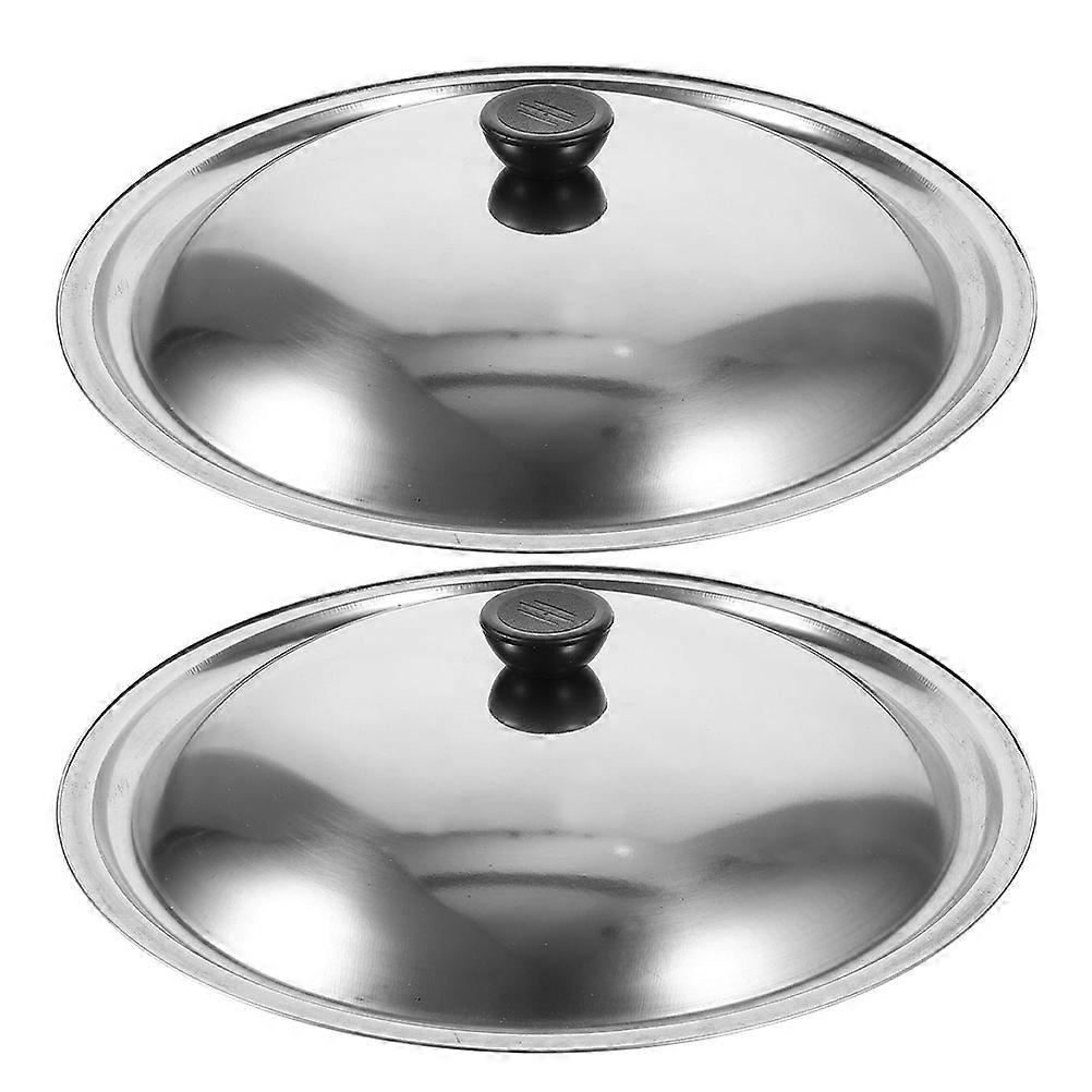 Kitchen Pan Lids Skillet Lid Replacement Frying Prevent Overflow Inner Diameter: 29.5cm 2Pcs