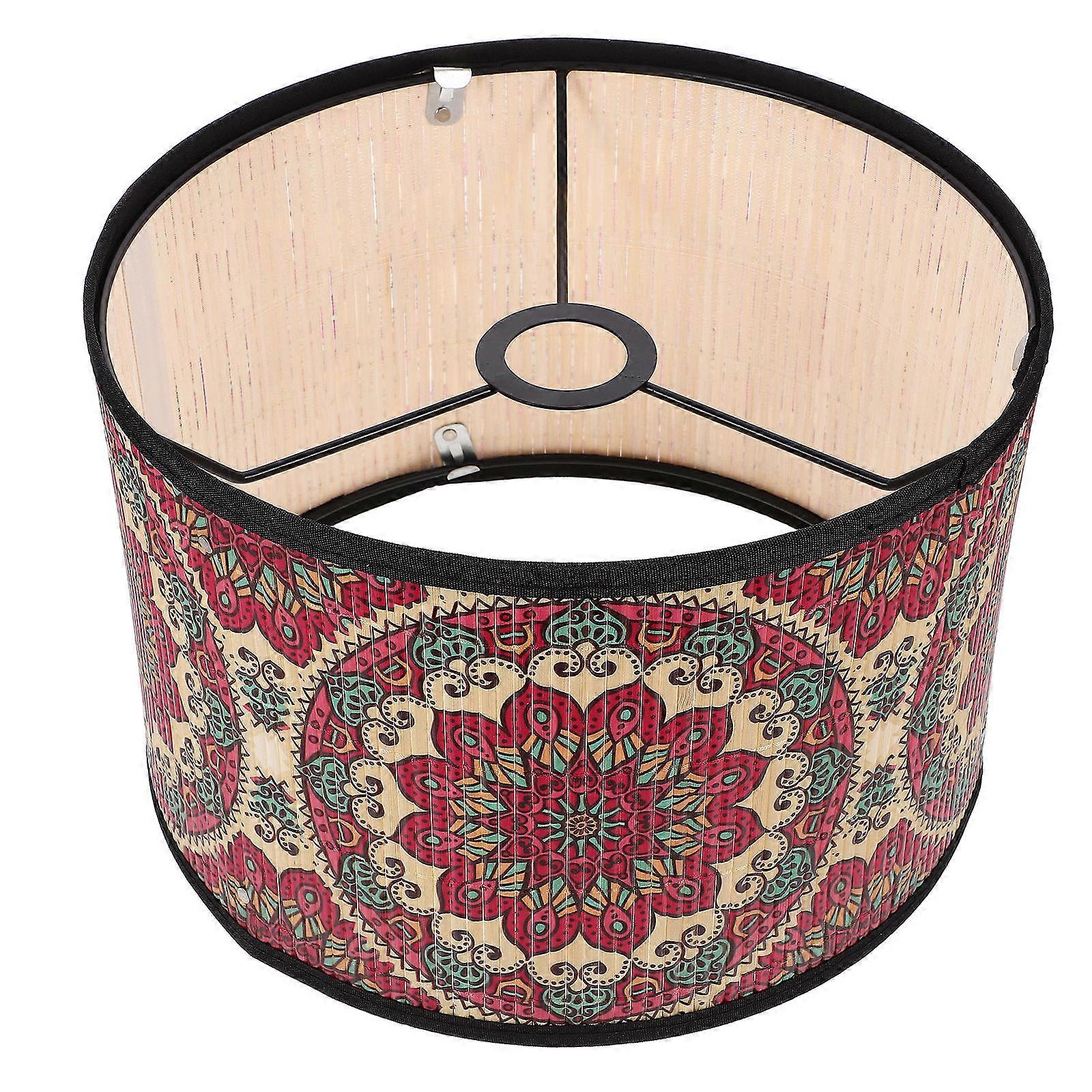 Hanging Lamp Shade Rustic Lampshade For Study Rooms Bamboo 11.8 11.8 7.9in Decorative Effect 1Set
