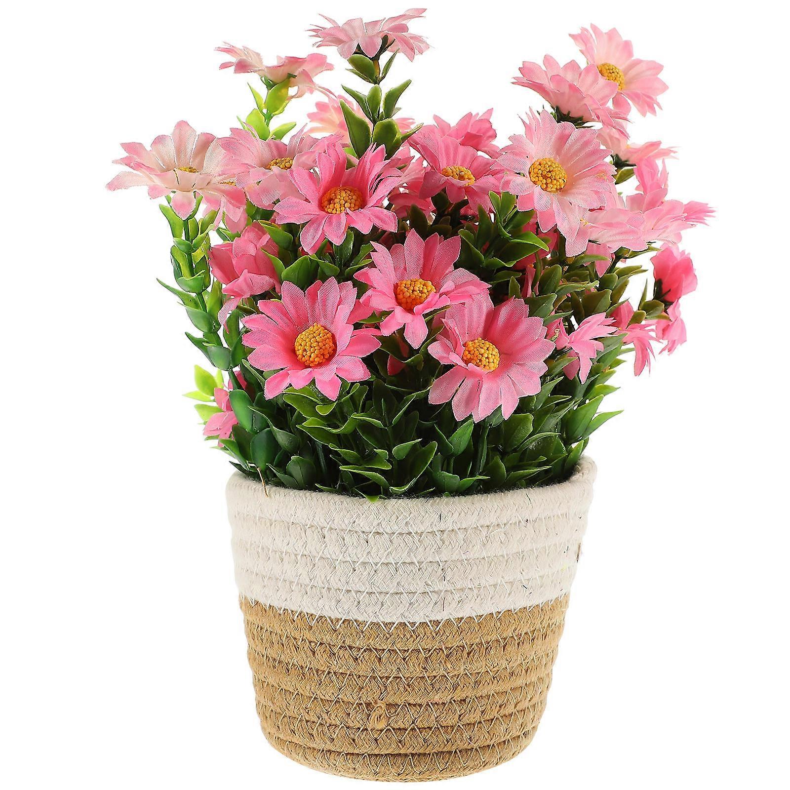 Woven Basket Artificial Potted Flower Basket for Decor Multi Color