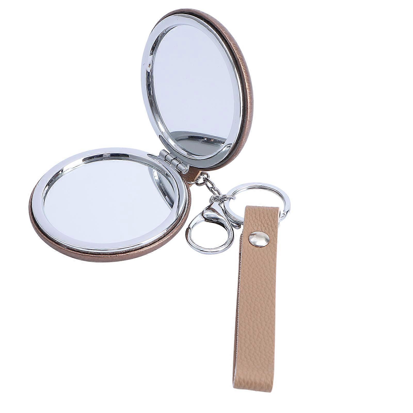 Folding Makeup Mirror Keychain Double Sided Mini Compact Travel Accessory for Women Stylish Touch Up Essential
