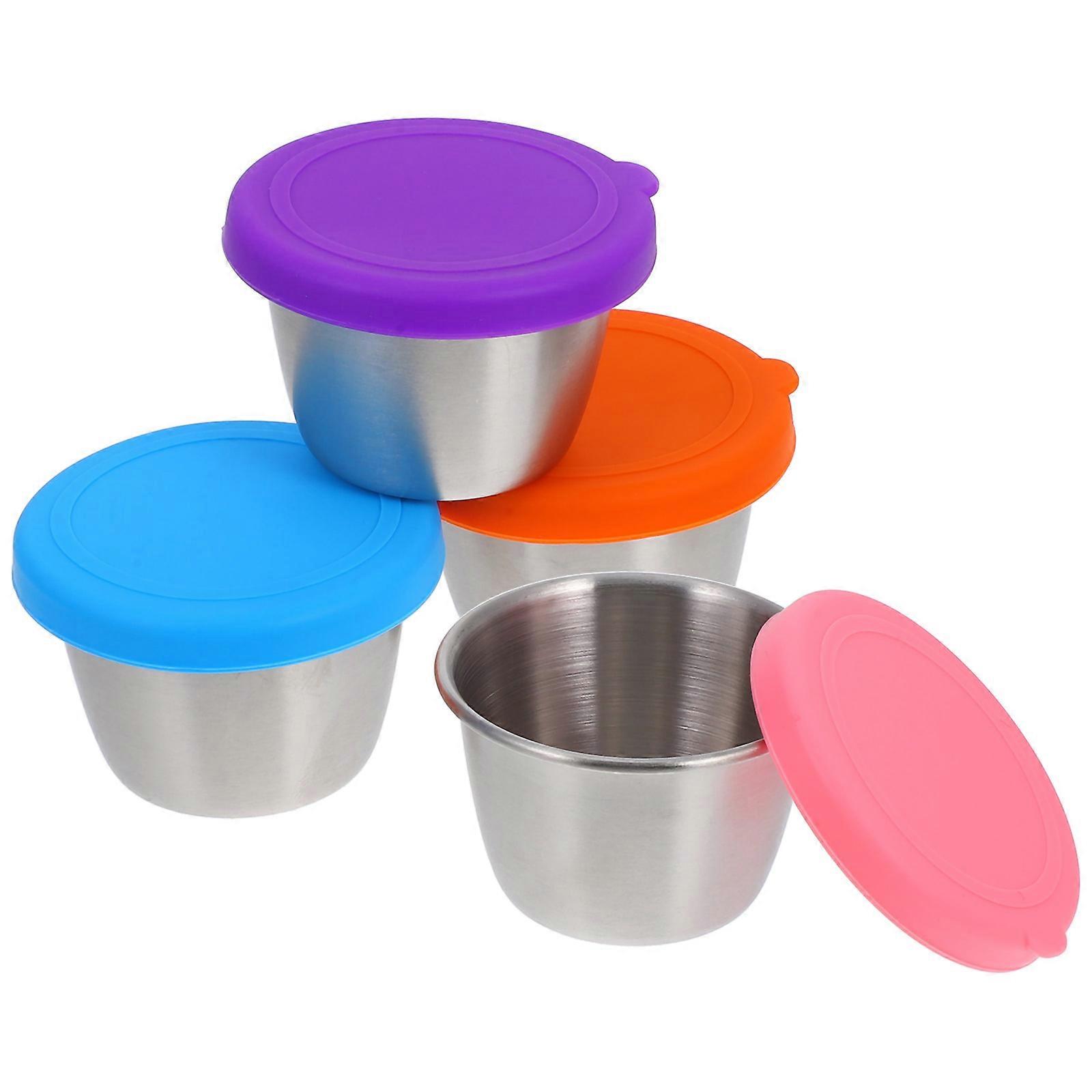 4pcs Reusable Dipping Cups with Lids – Condiment Containers for Sauces, Picnics, Grilling & Meal Prep