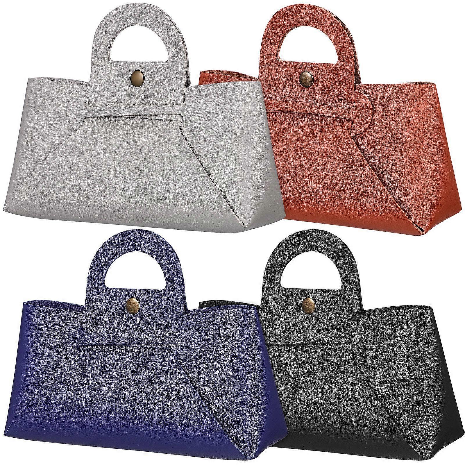 Sunglasses Case 4Pcs Multi Secure Button Closure PU Glasses Bag for Storage